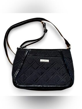 Vera Bradley Black Quilted Patent-Trim Crossbody Bag